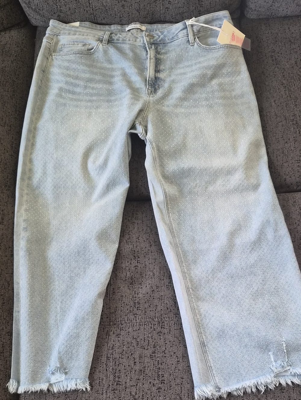 Light Blue Women’s Slim Jeans with Subtle Sparkle